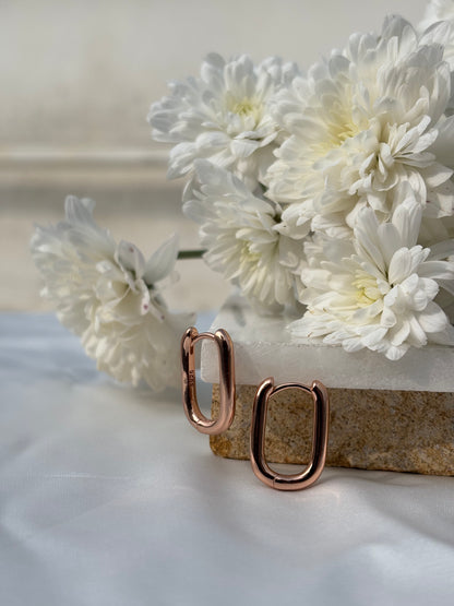 Rose gold Link Hoops