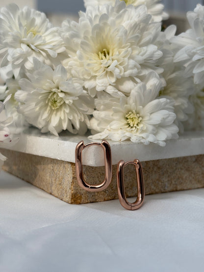 Rose gold Link Hoops