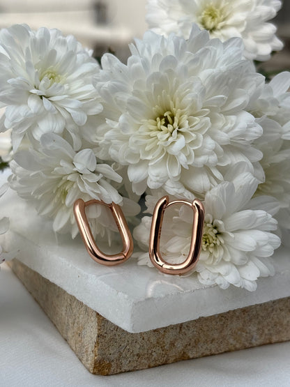 Rose gold Link Hoops