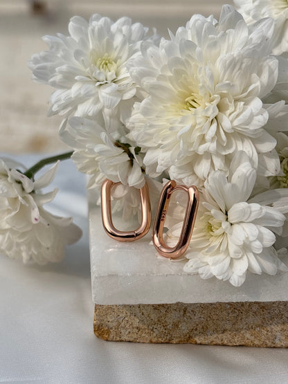 Rose gold Link Hoops