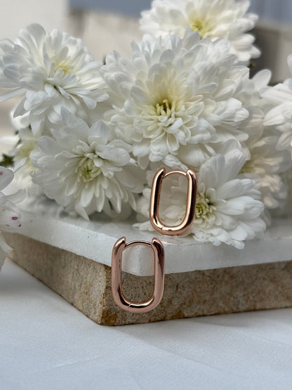 Rose gold Link Hoops