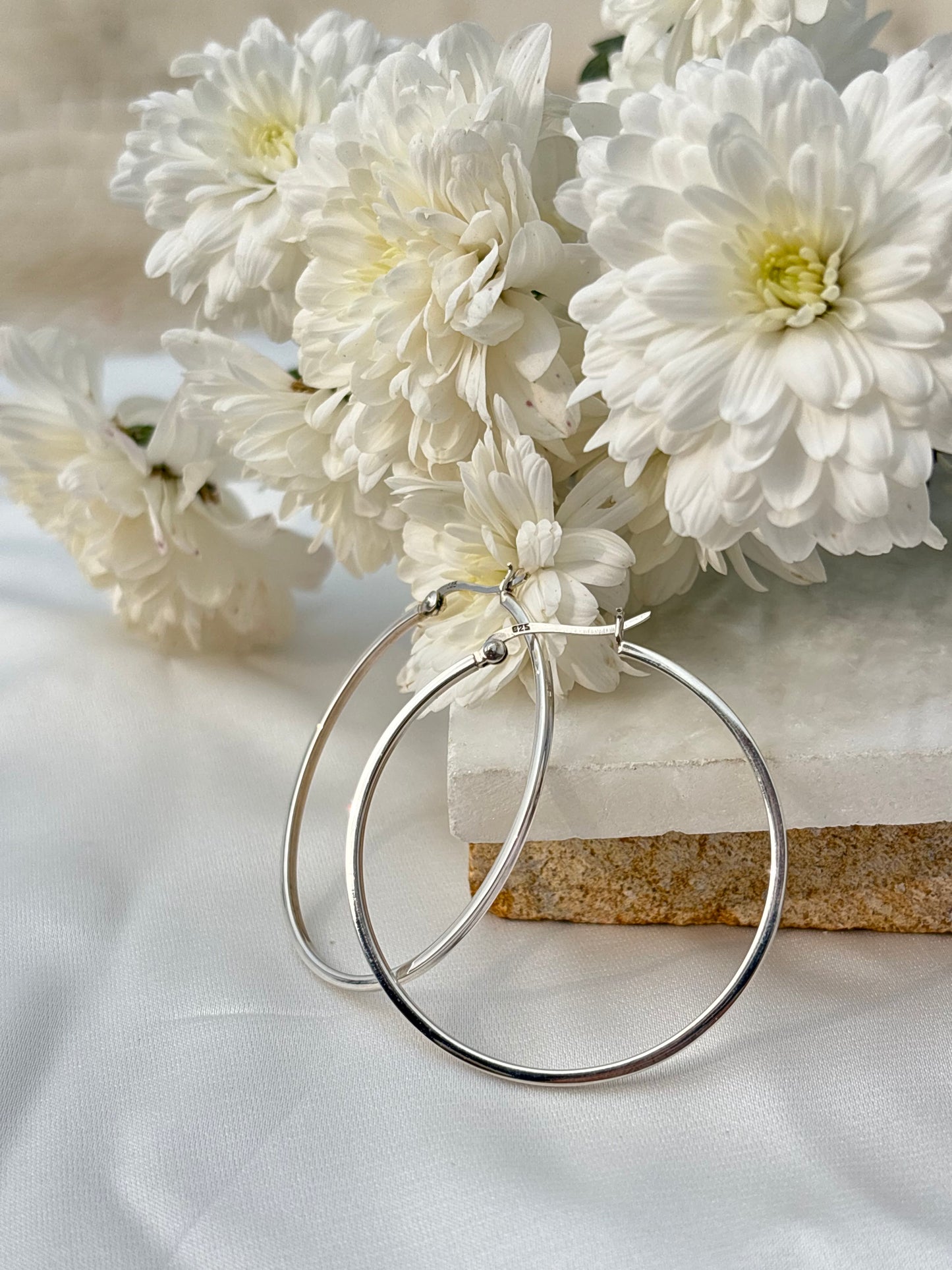 Big Classic Silver Hoops