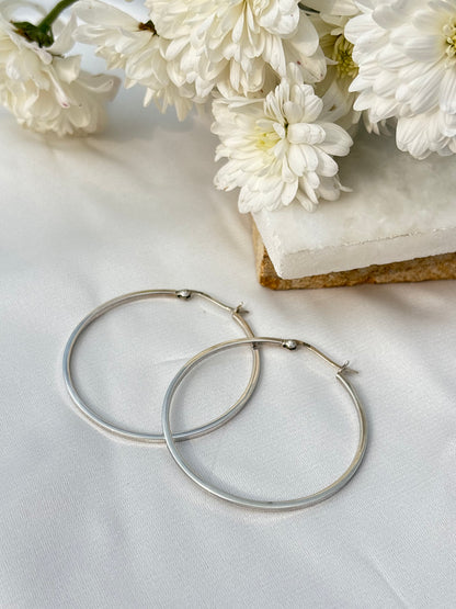 Big Classic Silver Hoops