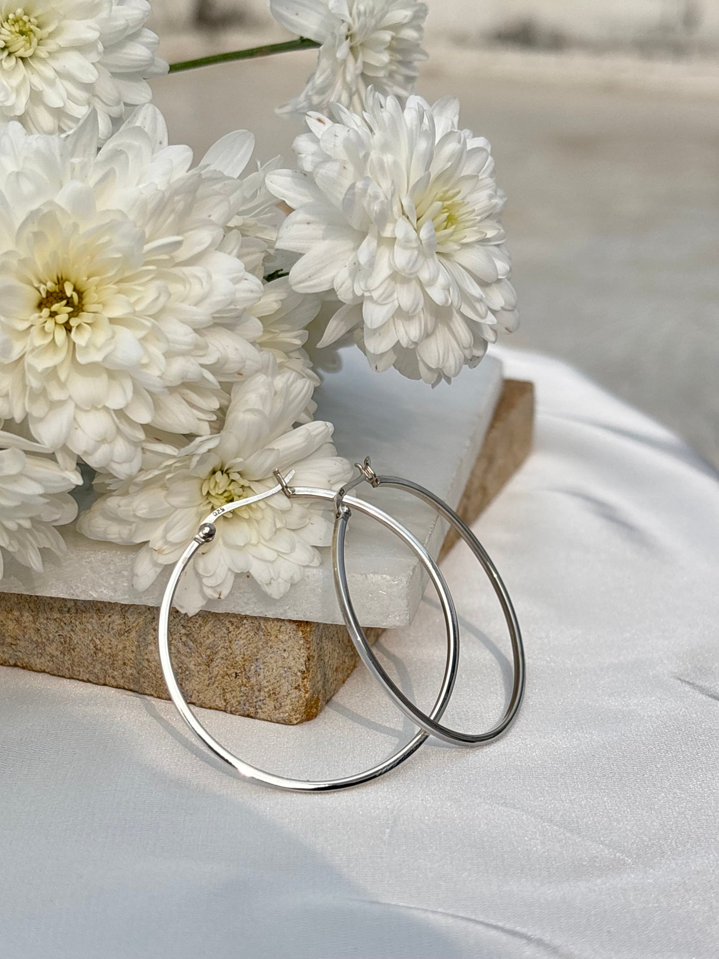 Big Classic Silver Hoops