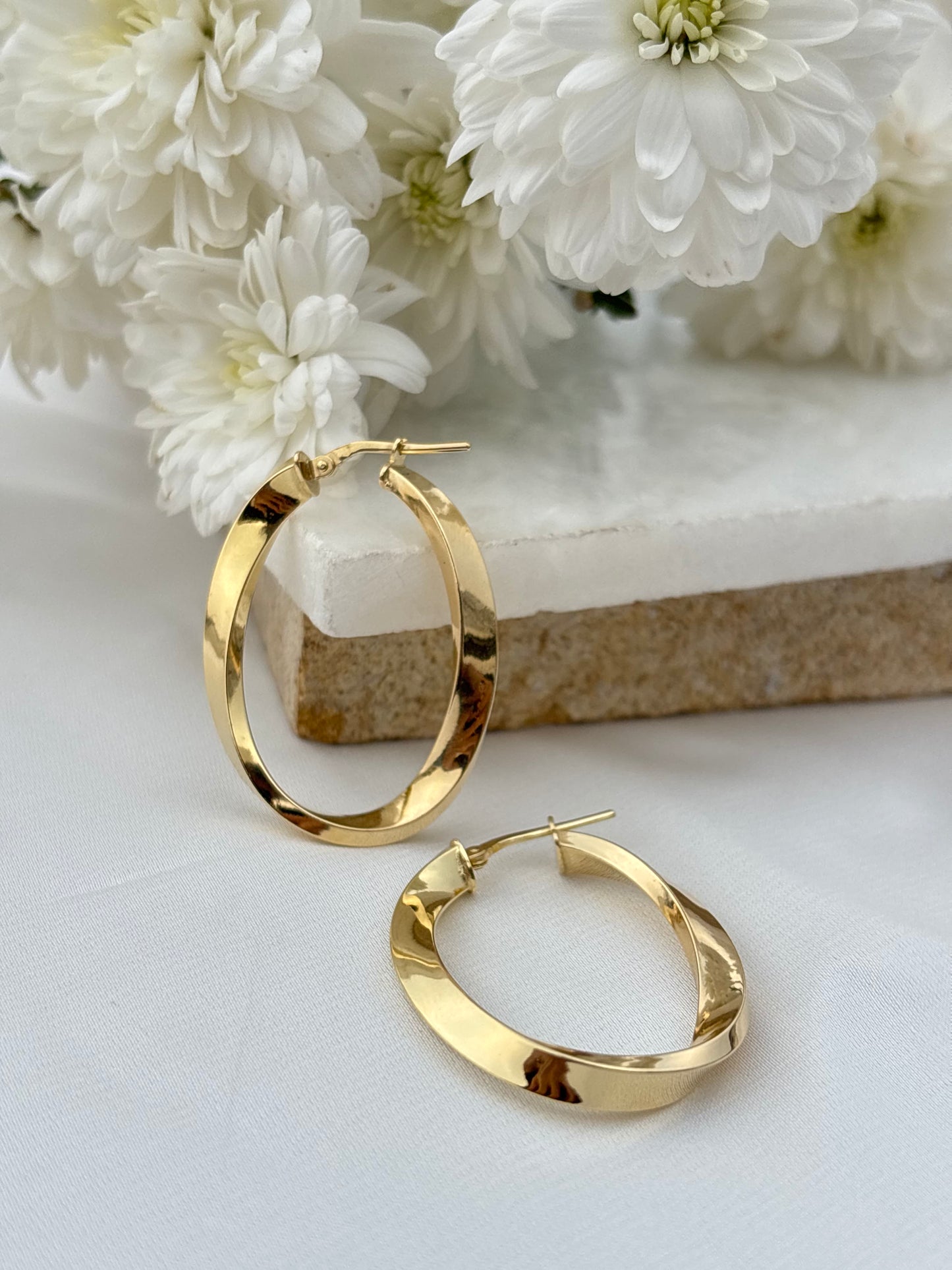 Classic Oval Gold Hoops
