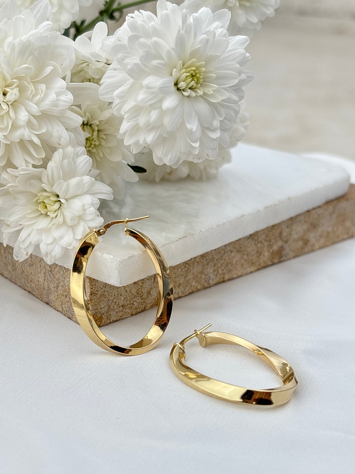Classic Oval Gold Hoops