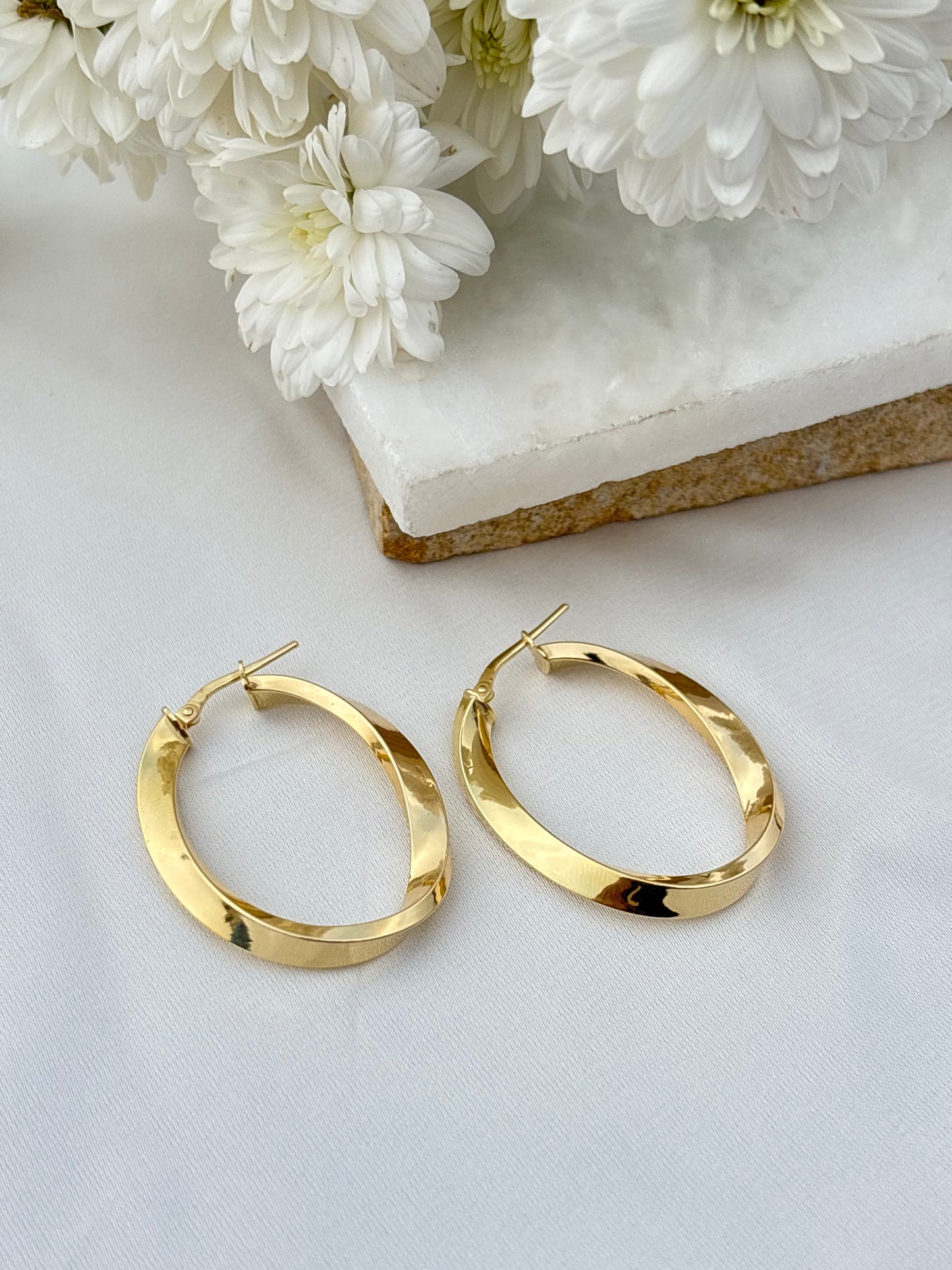 Classic Oval Gold Hoops