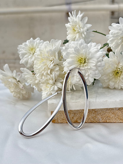 Fluid Silver Hoops
