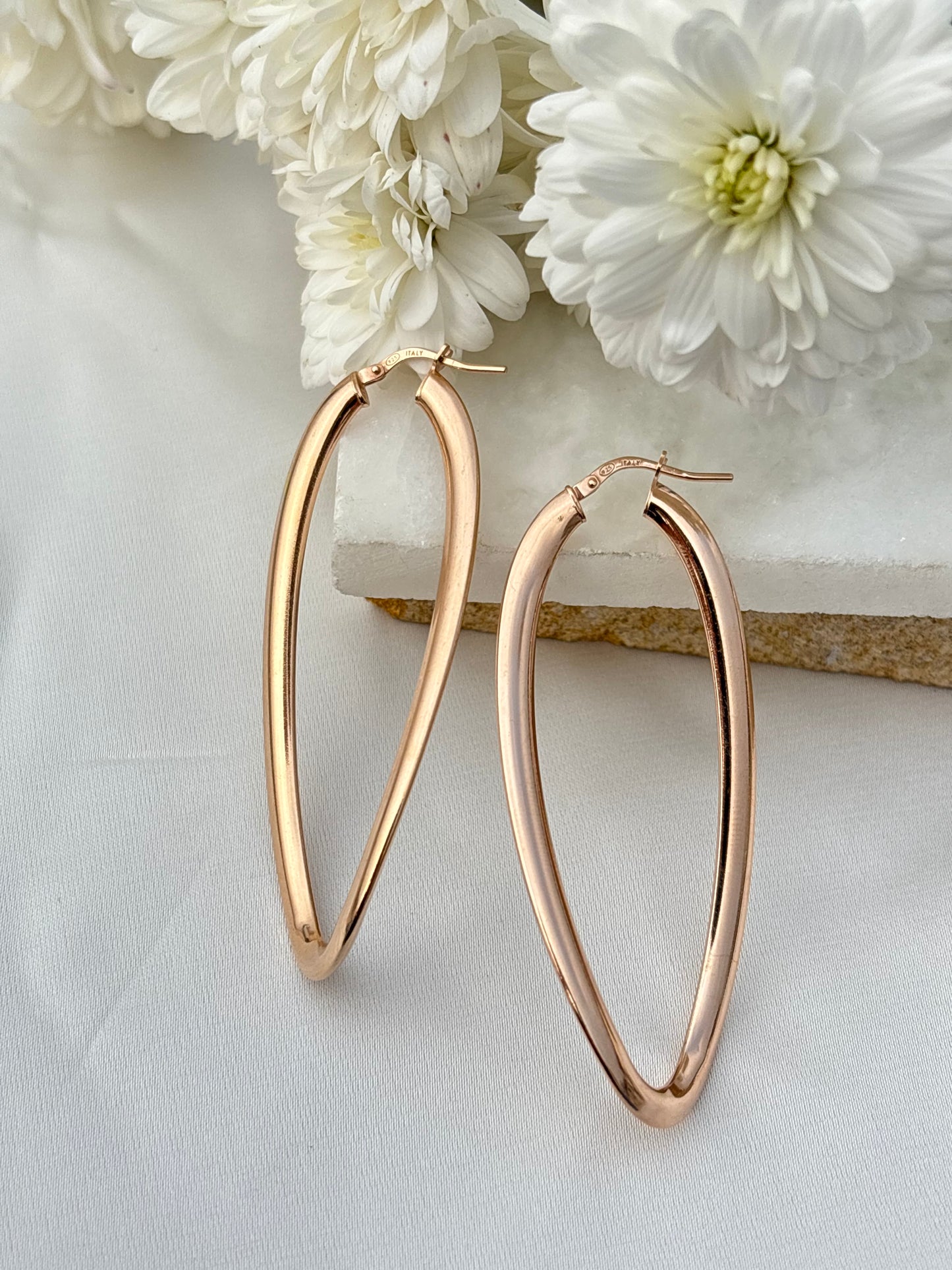 Fluid Rose gold Hoops