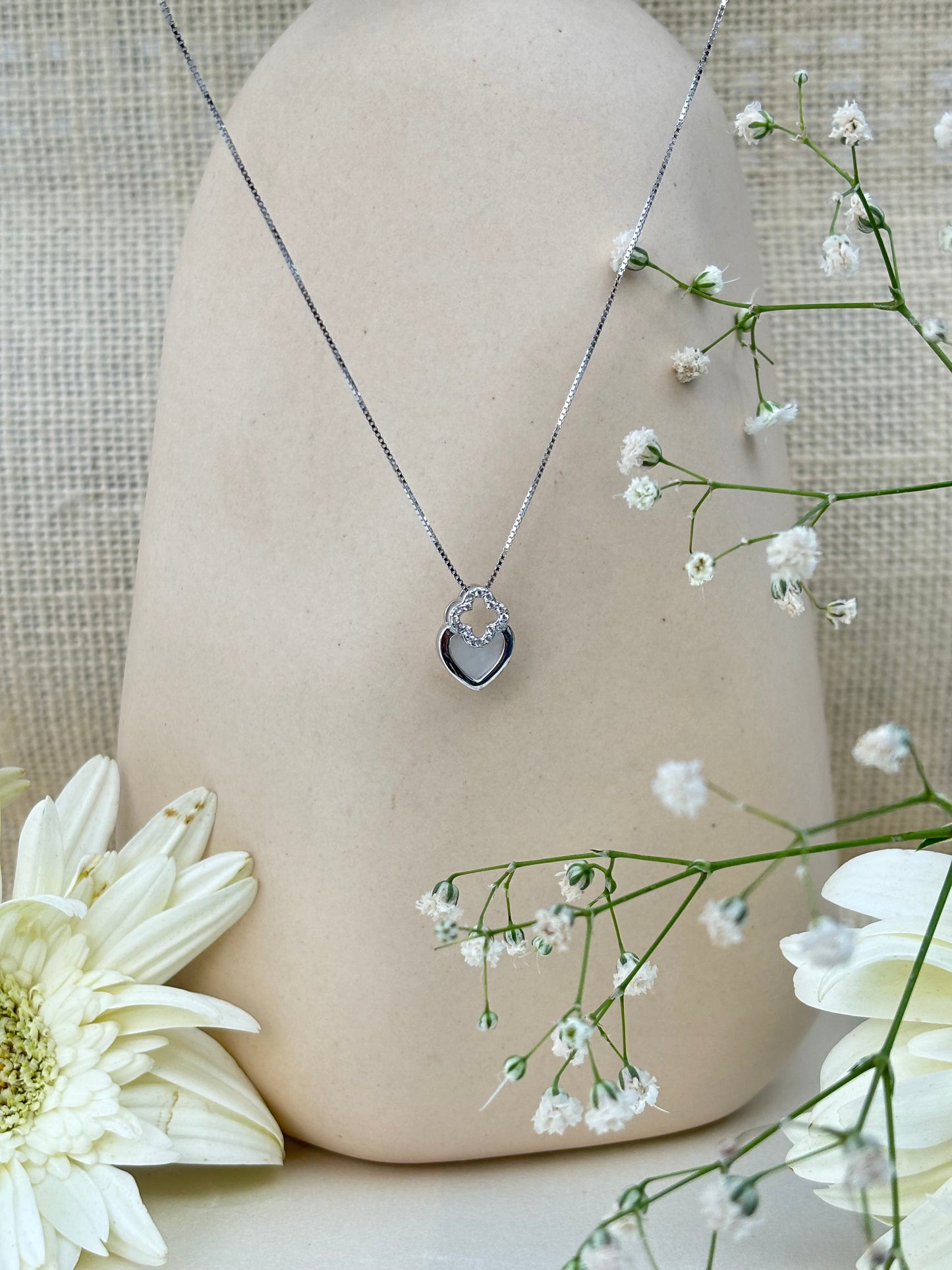 Mini Dual Heart Silver Pendant