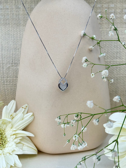 Mini Dual Heart Silver Pendant