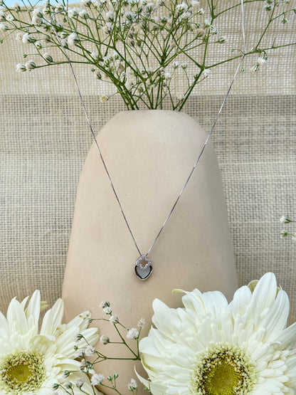 Mini Dual Heart Silver Pendant