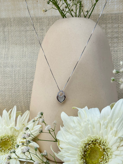 Mini Dual Heart Silver Pendant