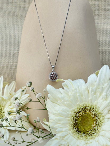 Crimson Grid Necklace