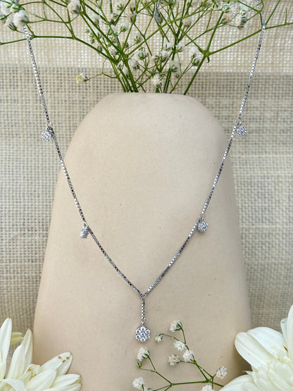Silver Celeste Drop Necklace