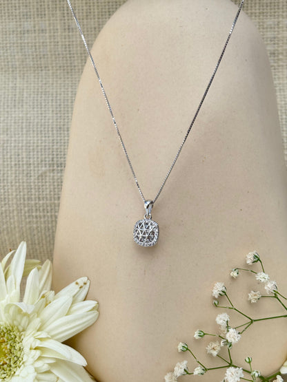 Silver Grid Necklace