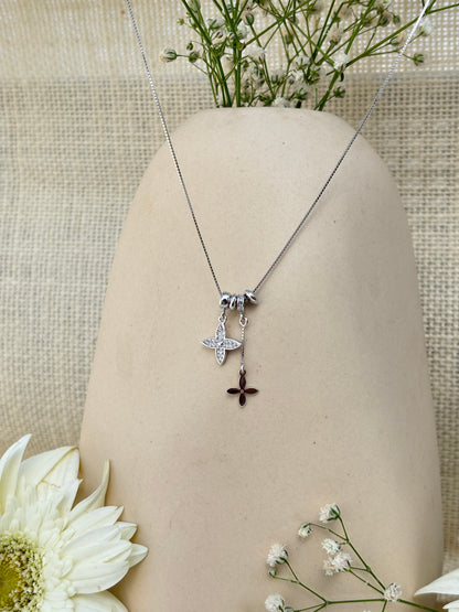 Silver Clover Charm Necklace