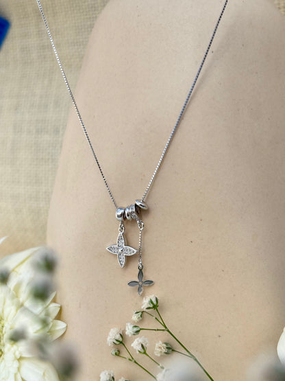 Silver Clover Charm Necklace