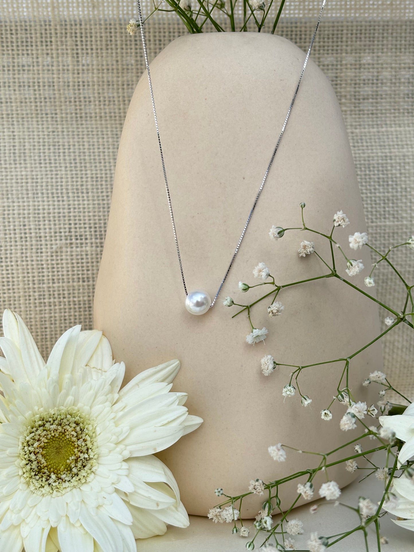 Silver Pearl Whisper Necklace
