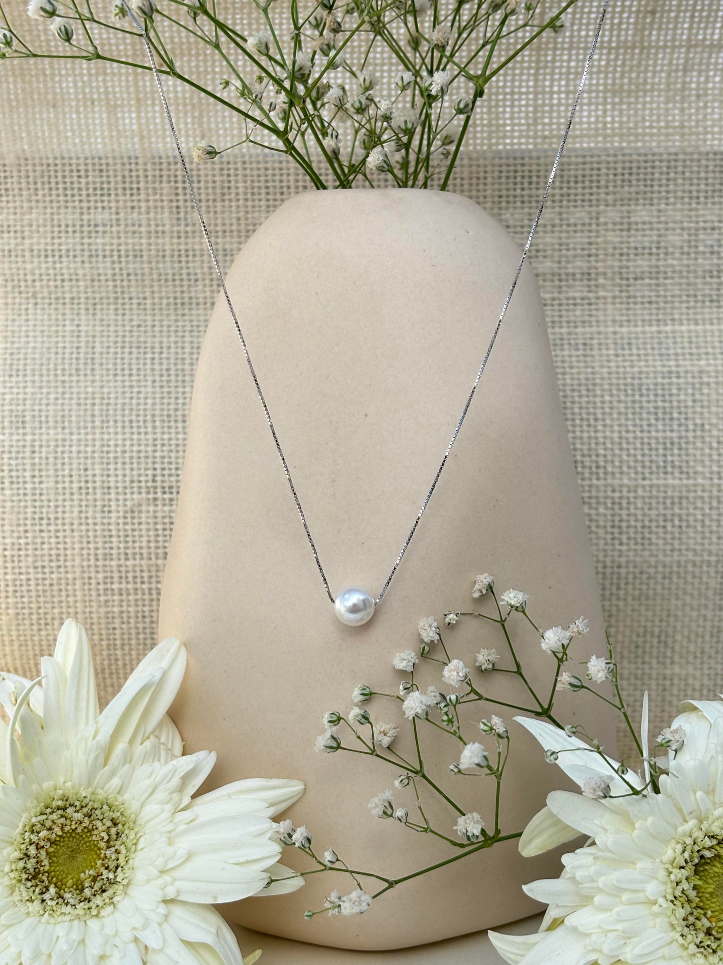 Silver Pearl Whisper Necklace