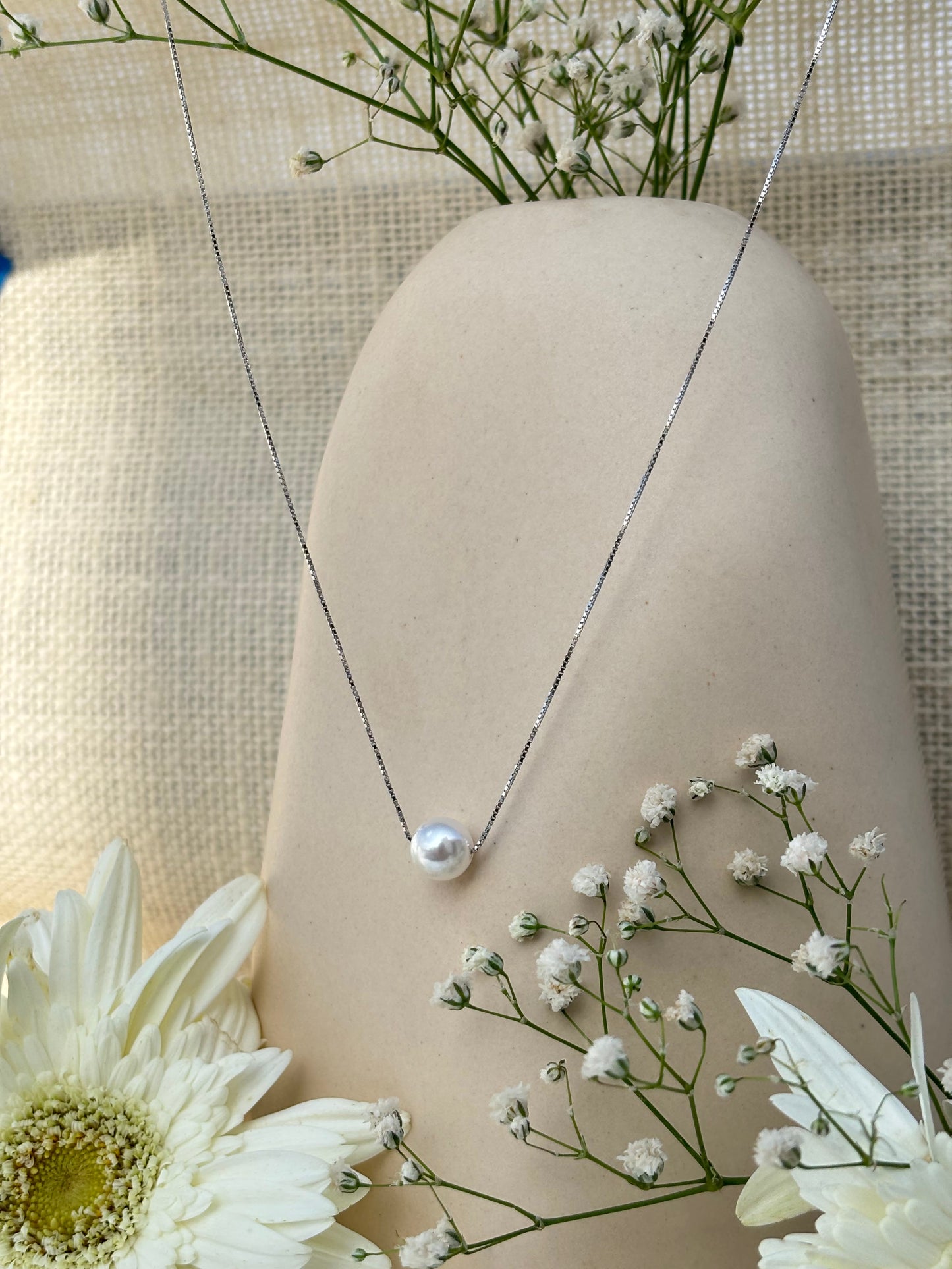 Silver Pearl Whisper Necklace