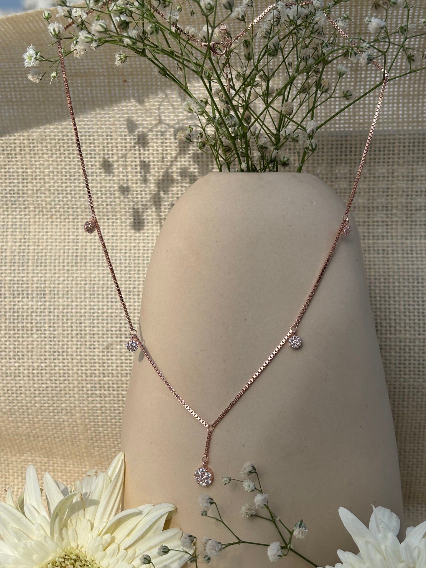 Rose Gold Celeste Drop Necklace
