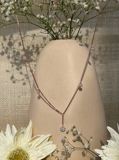Rose Gold Celeste Drop Necklace