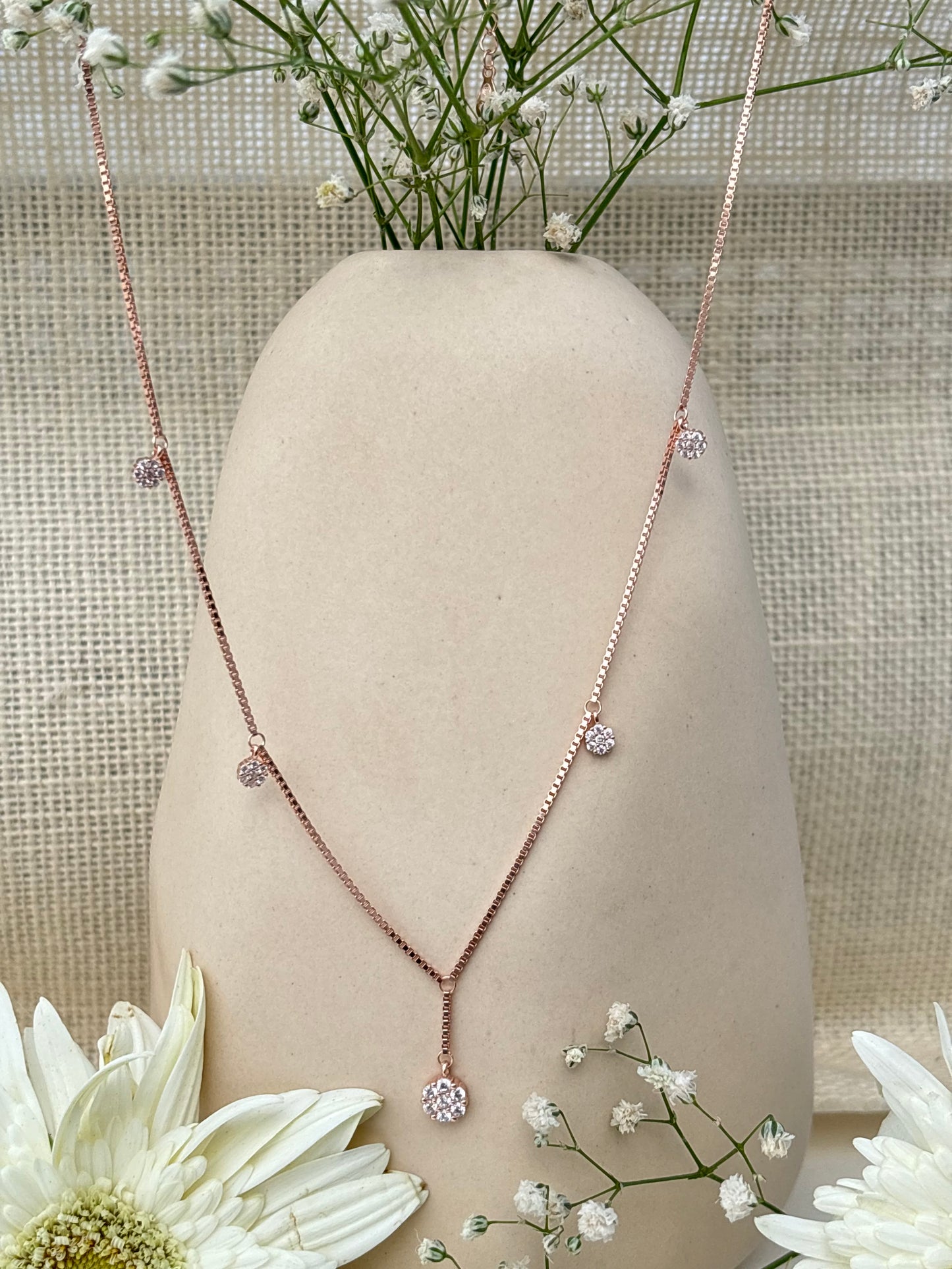 Rose Gold Celeste Drop Necklace