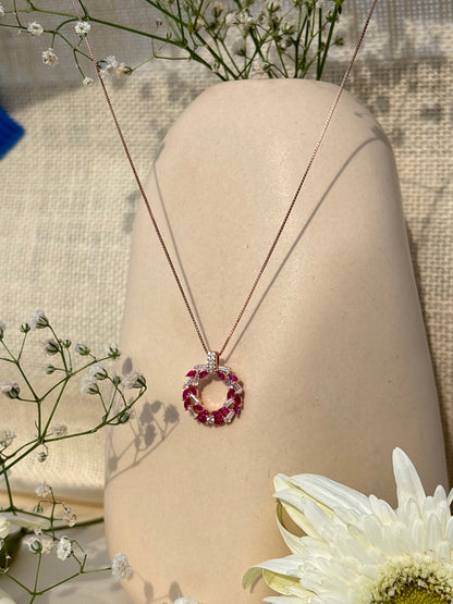 Crimson Radiant Loop Necklace