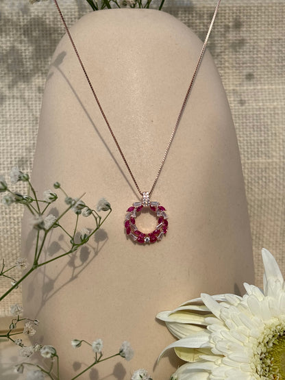 Crimson Radiant Loop Necklace