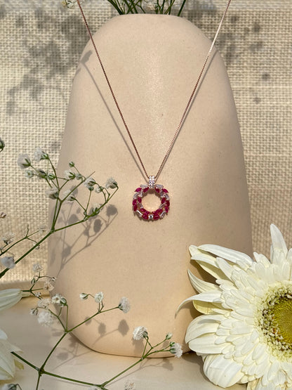 Crimson Radiant Loop Necklace