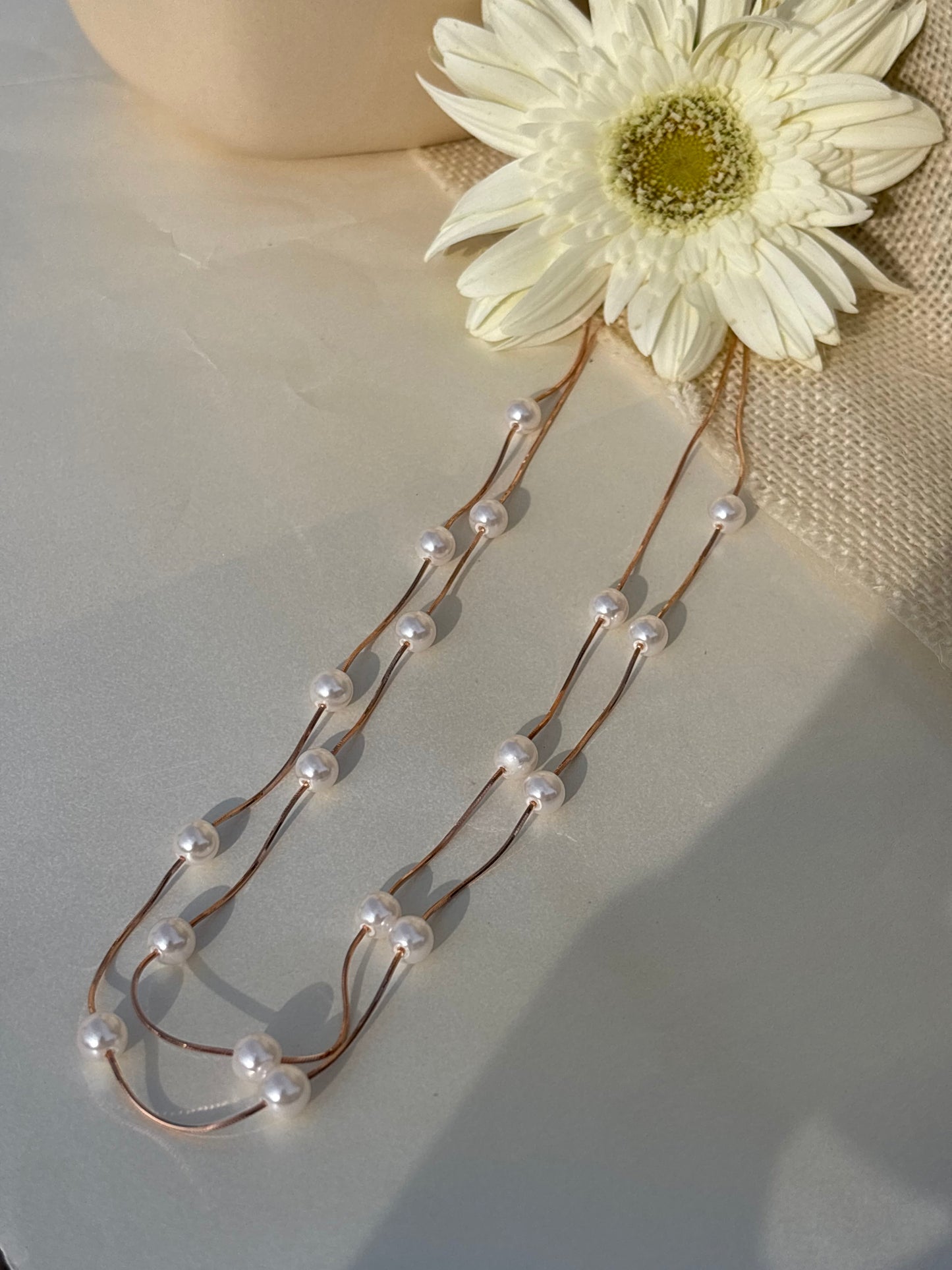 Fluid Pearl layer Chain (Rose gold)