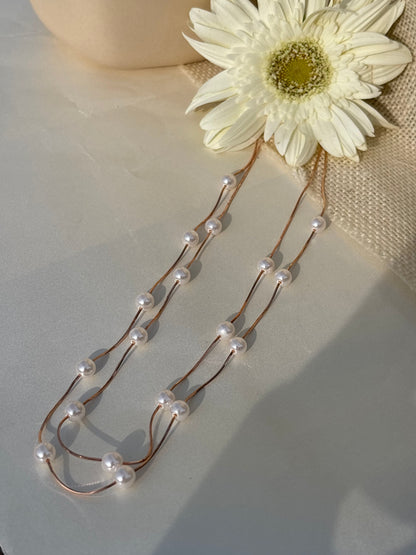 Fluid Pearl layer Chain (Rose gold)