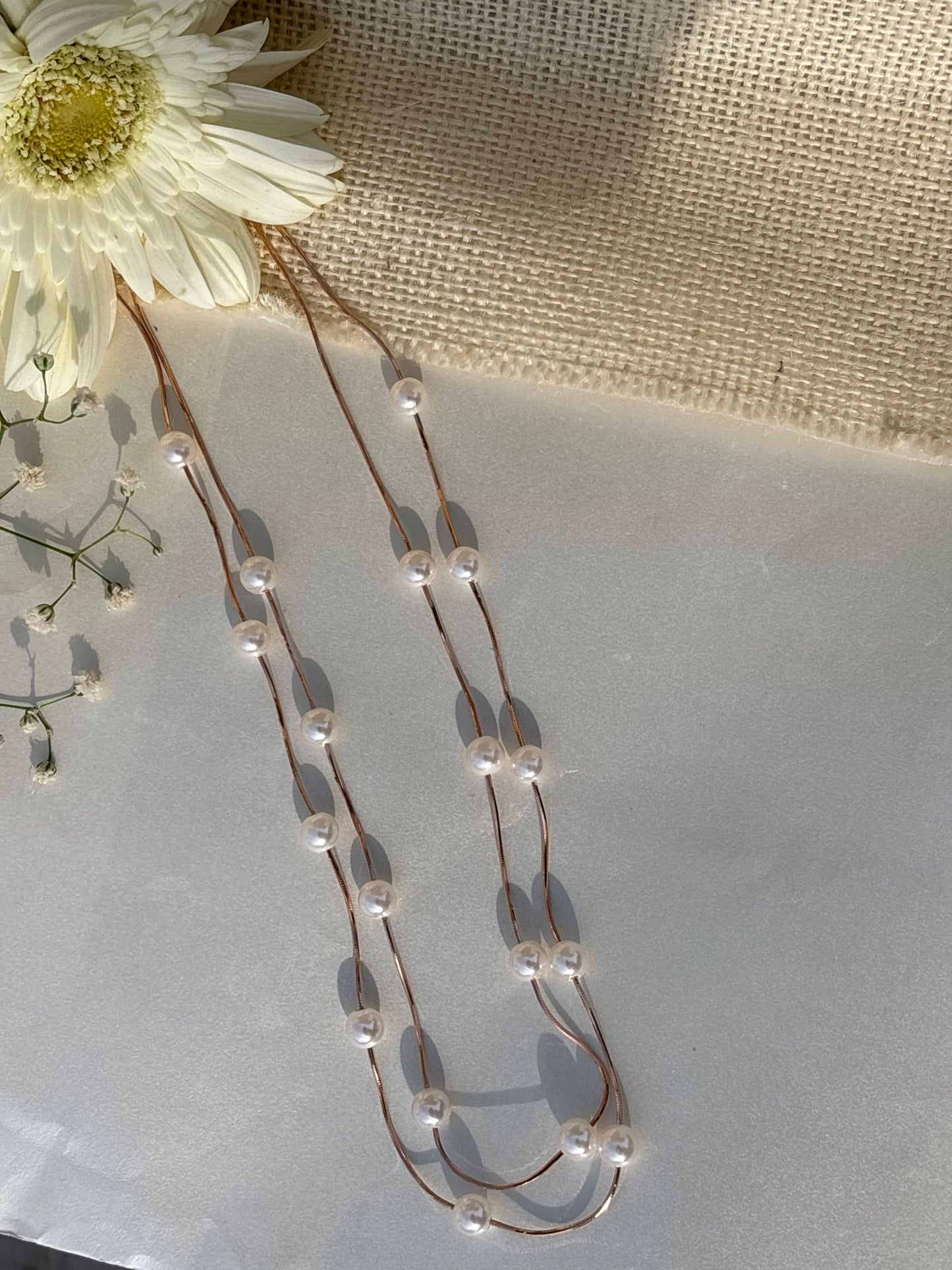 Fluid Pearl layer Chain (Rose gold)