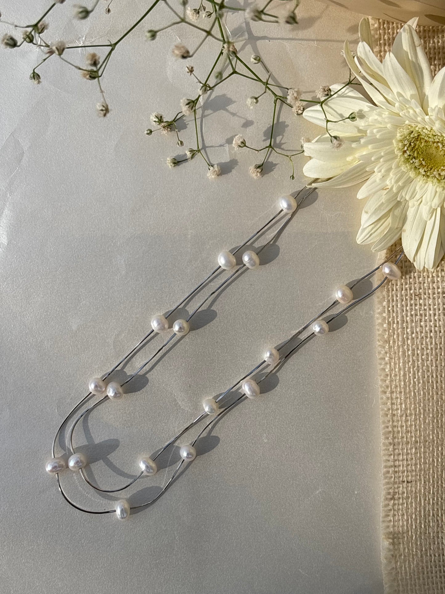 Fluid Pearl layer Chain (Silver)