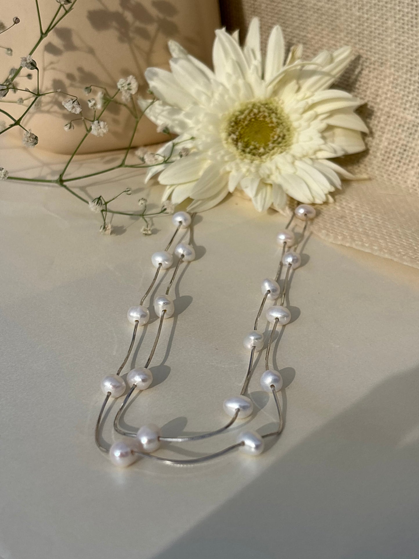 Fluid Pearl layer Chain (Silver)