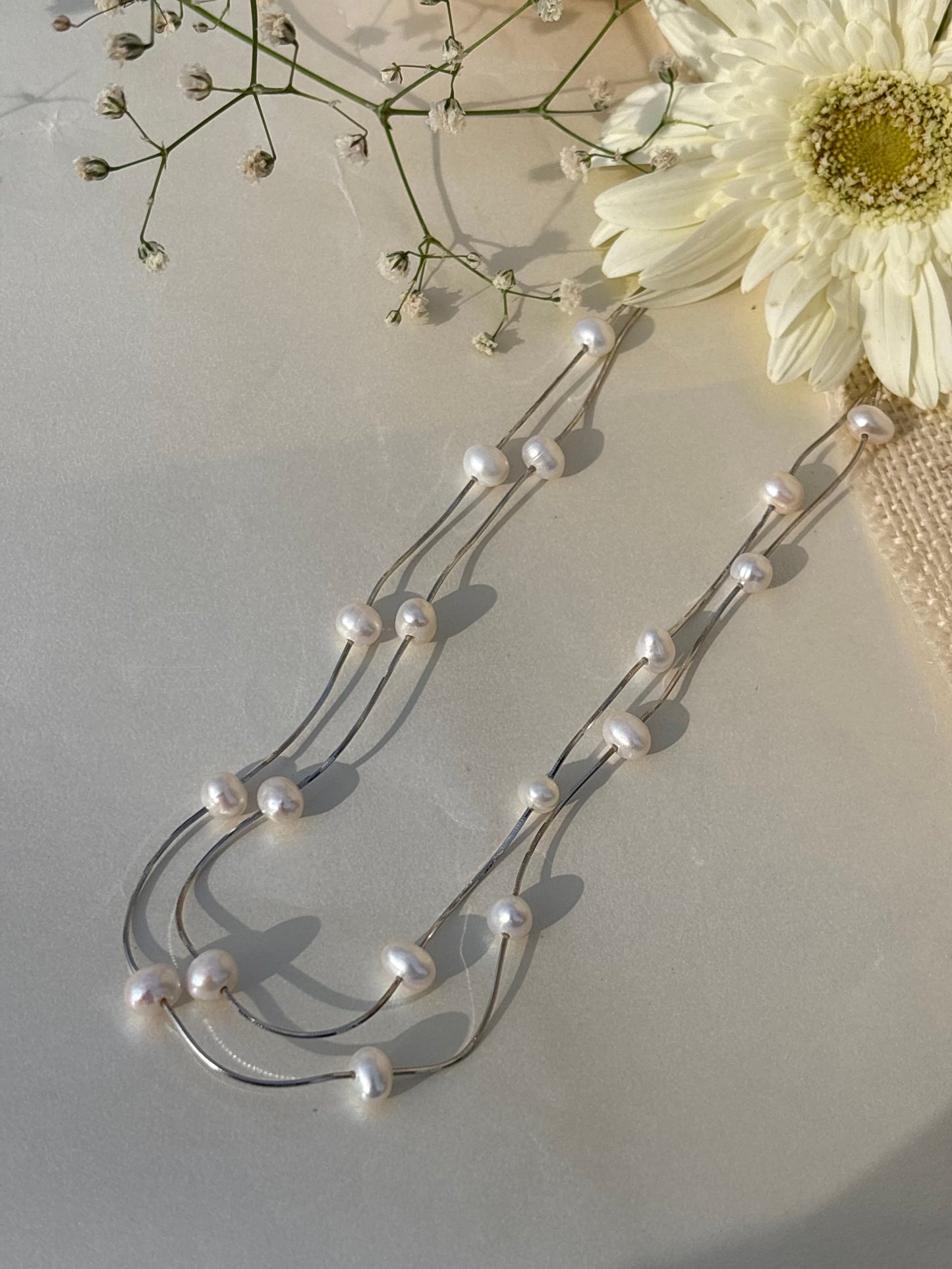 Fluid Pearl layer Chain (Silver)