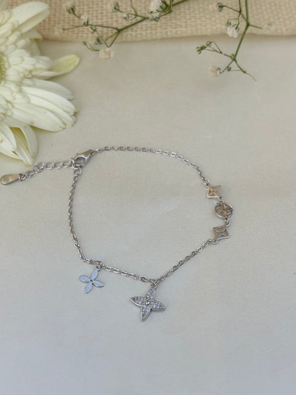 Dual Charm Silver Bracelet