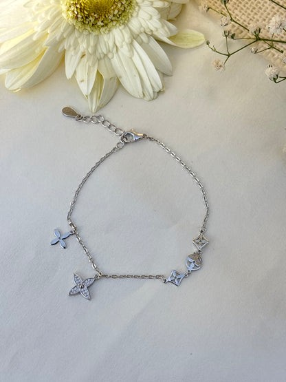 Dual Charm Silver Bracelet