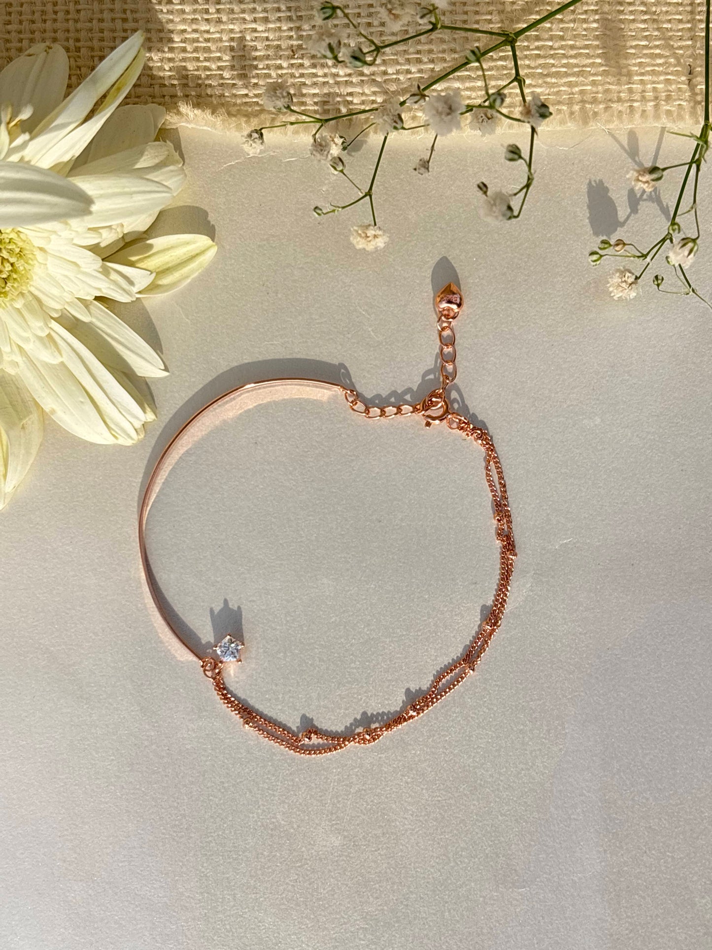 Rose Gold Aurora Curve Bracelet