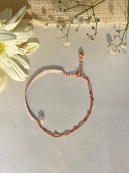 Rose Gold Aurora Curve Bracelet