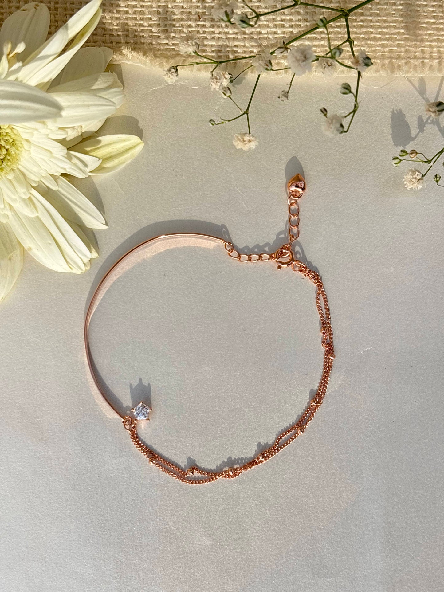 Rose Gold Aurora Curve Bracelet