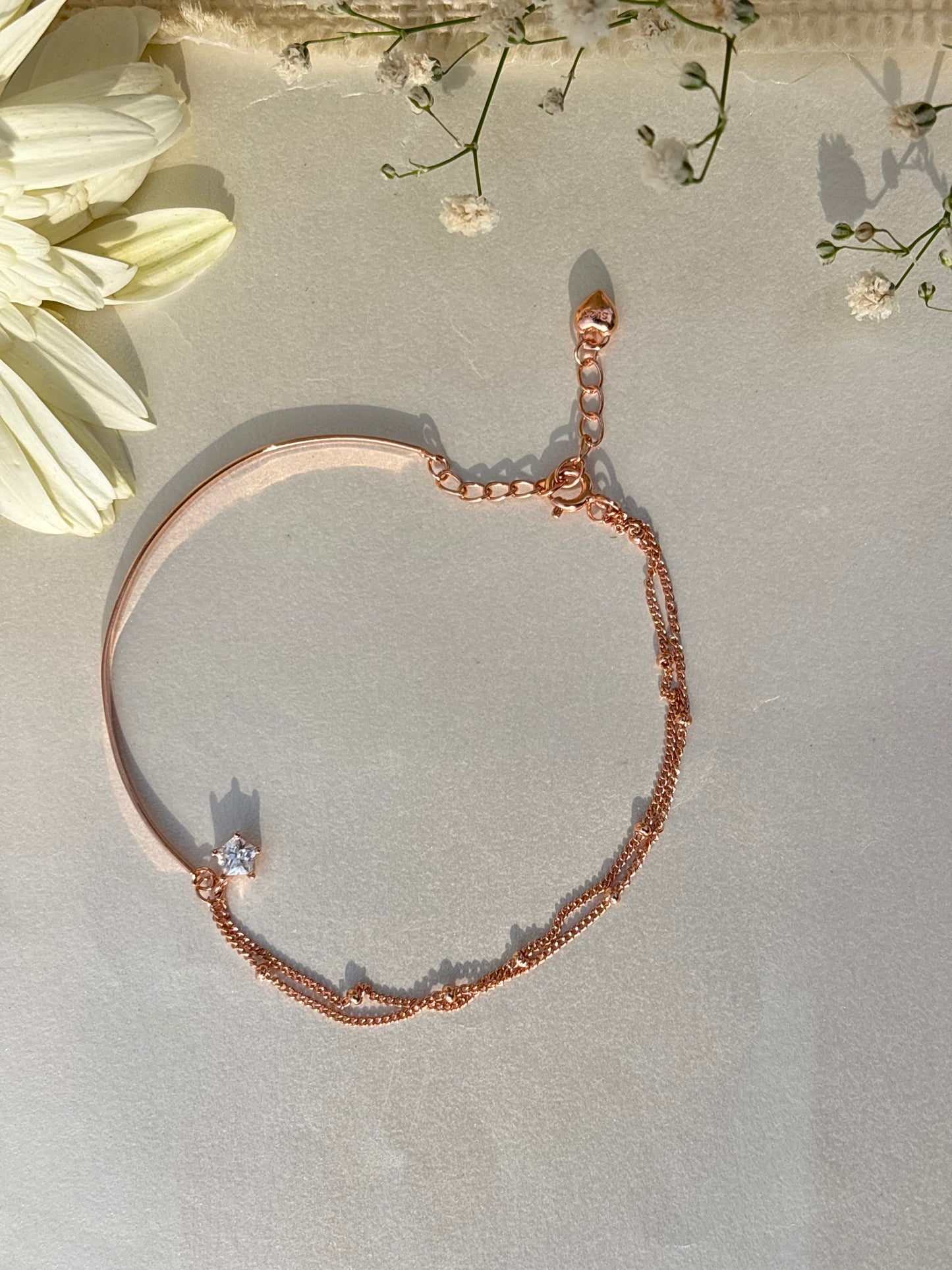 Rose Gold Aurora Curve Bracelet