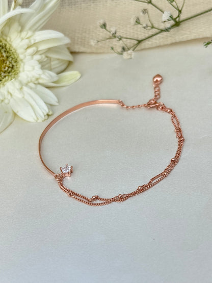 Rose Gold Aurora Curve Bracelet