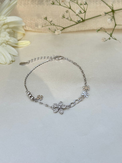 Silver Bloom Charm Bracelet