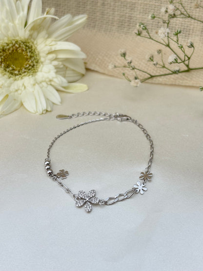 Silver Bloom Charm Bracelet