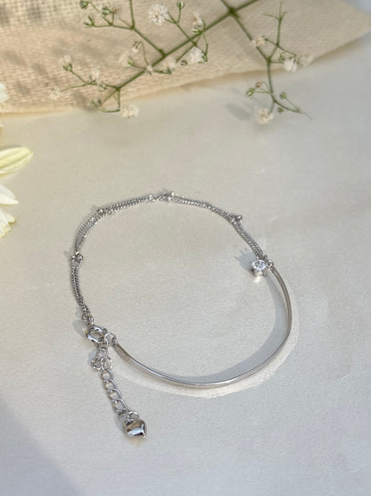 Silver Aurora Curve Bracelet