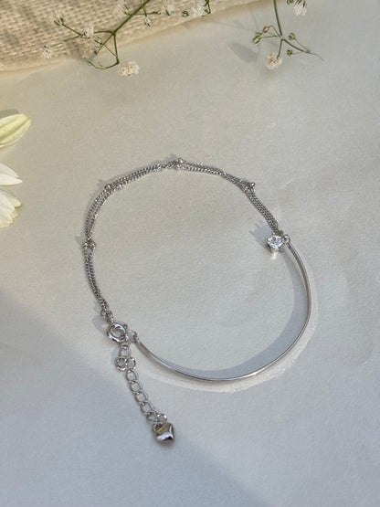 Silver Aurora Curve Bracelet