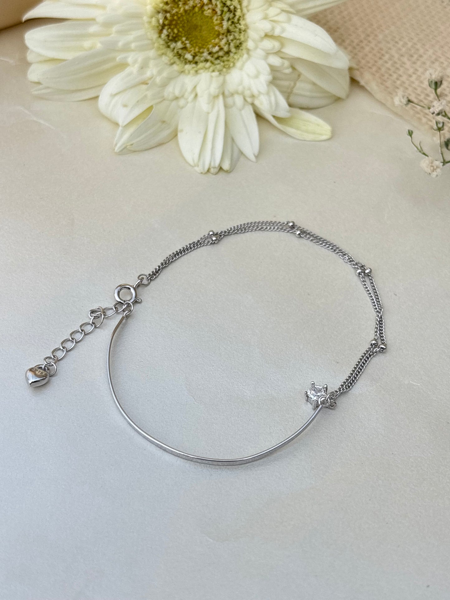 Silver Aurora Curve Bracelet