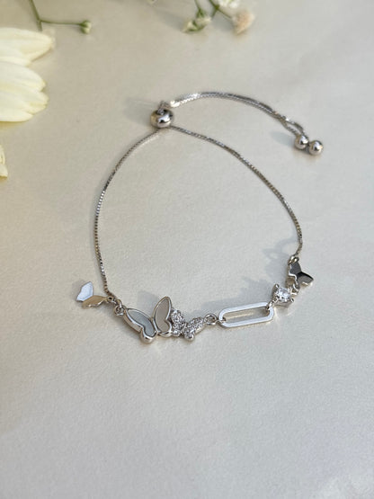 Silver Butterfly Charm Bracelet